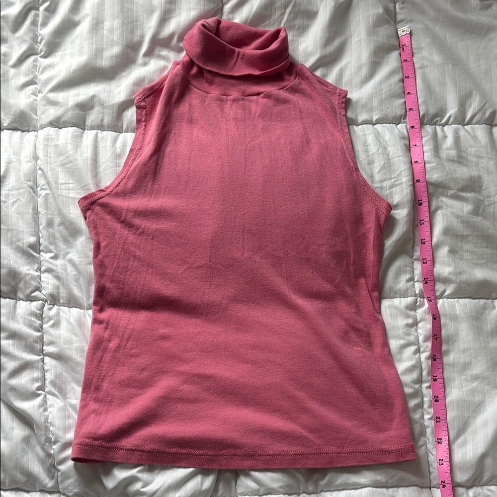 Le Chateau Pink Sleeveless Turtleneck ToP